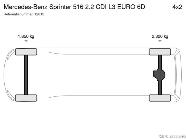 Koffer Mercedes-Benz Sprinter 316 2.2 CDI L3 EURO 6D
