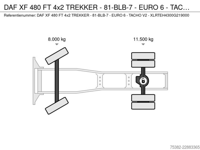 Standard-SZM DAF XF 480 FT 4x2 TREKKER - 81-BLB-7 - EURO 6 - TAC...
