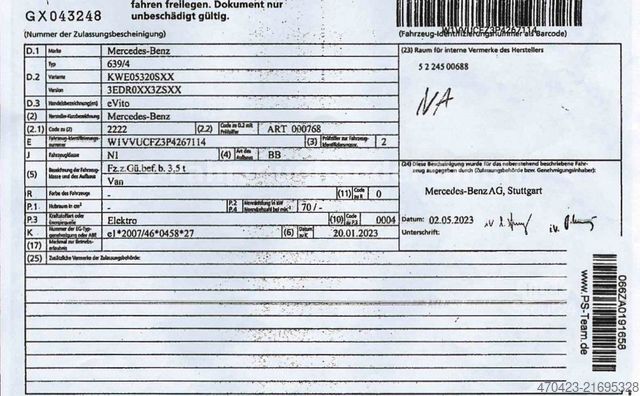 Kassevogn MERCEDES-BENZ eVito*Kastenwagen*extralang*DAB*LTE*