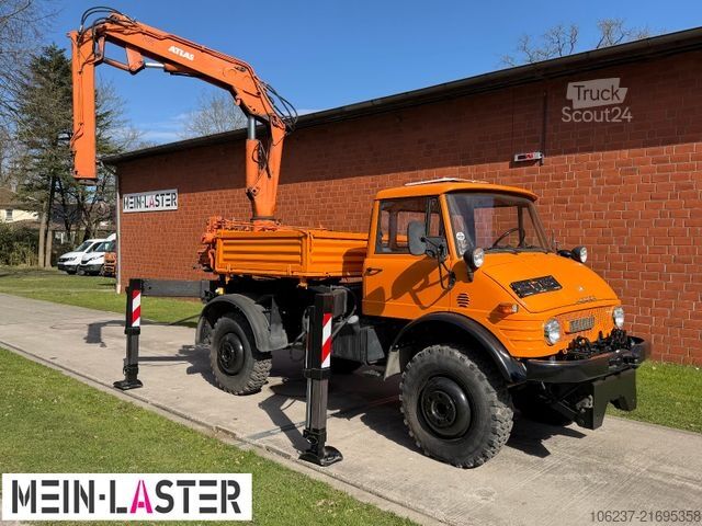 Truck-mounted crane van UNIMOG U 1100 Atlas AK 3006 nur 14.215 km-1. Hand