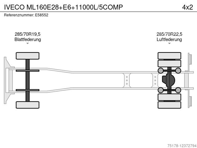 Iveco ML160E28 E6 11000L/5COMP