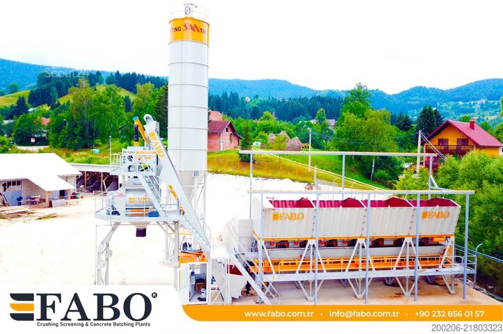 Stacionarni obrat za mešanje betona FABO 110 m³/h Compact Concrete Batching Plant