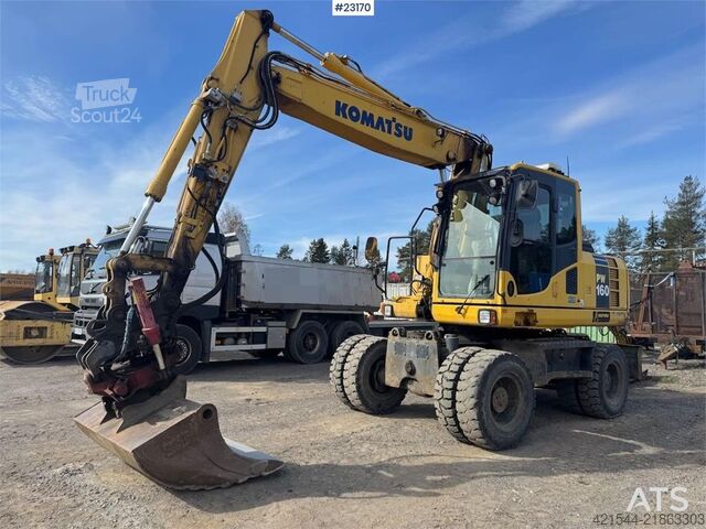 حفارة ذات عجلات Komatsu PW160-8 Wheel Excavator with tilt and 2 buckets
