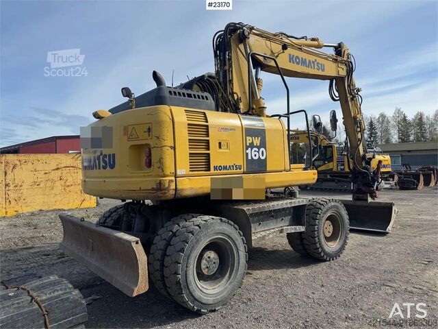 حفارة ذات عجلات Komatsu PW160-8 Wheel Excavator with tilt and 2 buckets