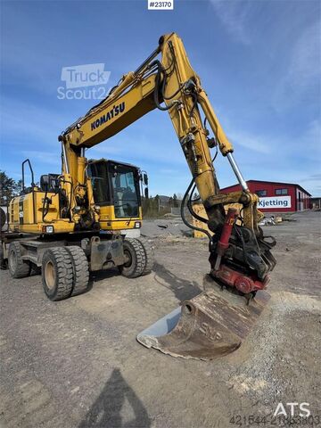 حفارة ذات عجلات Komatsu PW160-8 Wheel Excavator with tilt and 2 buckets