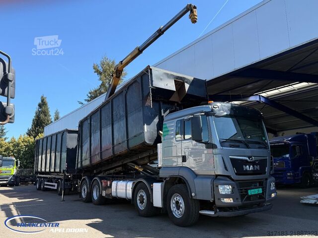 Kipper mit Kran MAN TGS 35.510 + Kippende aanhangwagen, Afneembare ...