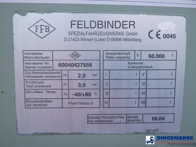 Tank Feldbinder Powder tank alu 60 m3 (tipping)