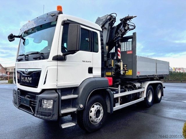 Φορτηγό γερανός roll-off MAN TGS 33.470BL-KRANCONTAINER!!-FUNK-TOPZUSTAND