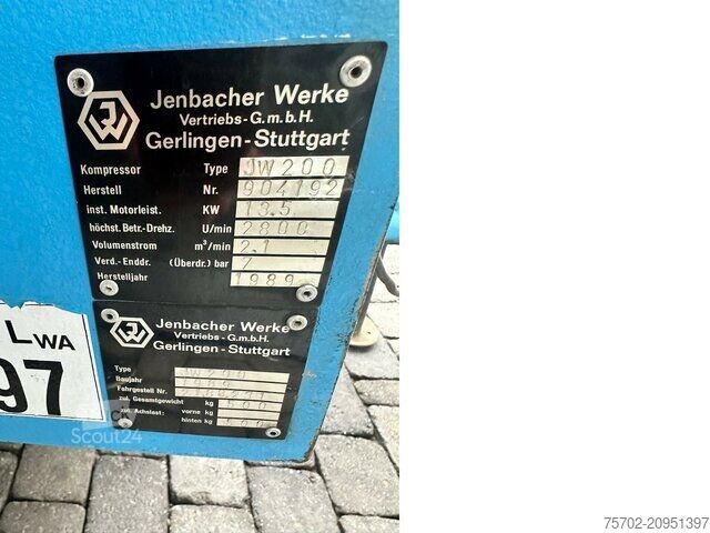 Trailer Jenbacher Werke Schraubenkompressor JW 200