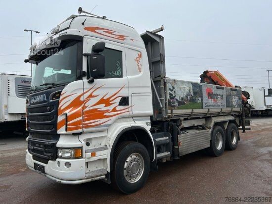 Sklápač SCANIA R560CB 6X4 ZWEISEITENKIPPER MEILLER,  PALFINGER KRAN PK34002-SH, E5