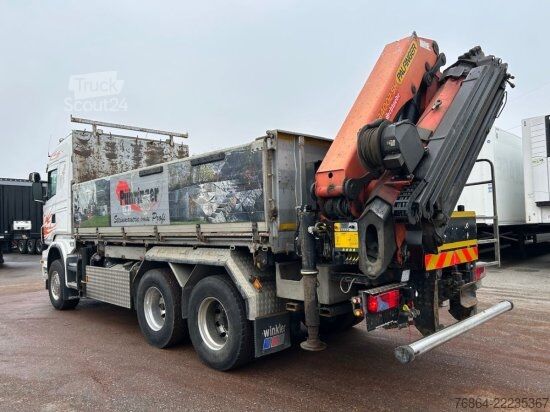 Sklápač SCANIA R560CB 6X4 ZWEISEITENKIPPER MEILLER,  PALFINGER KRAN PK34002-SH, E5
