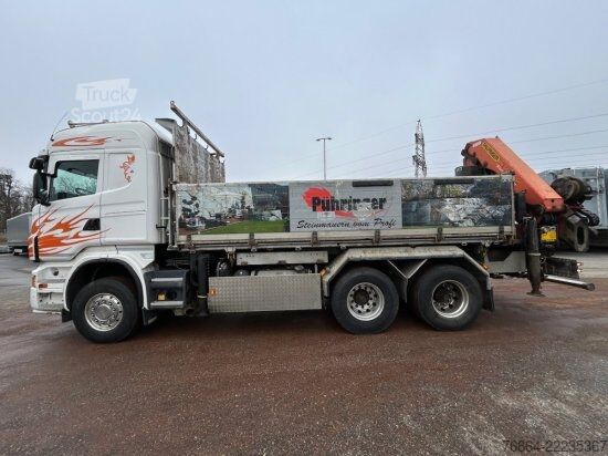 Sklápač SCANIA R560CB 6X4 ZWEISEITENKIPPER MEILLER,  PALFINGER KRAN PK34002-SH, E5