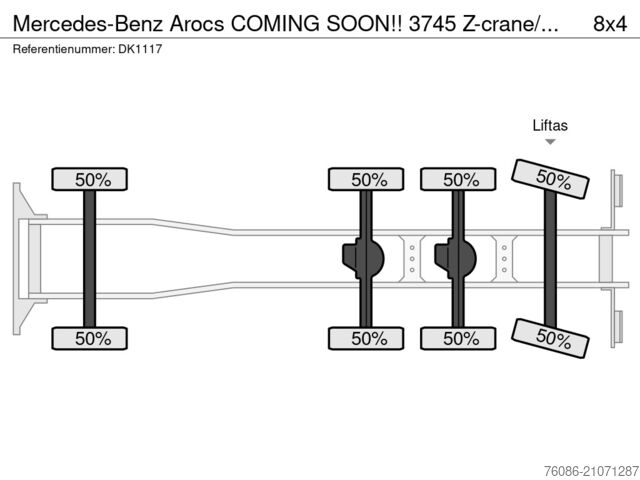 Containertransport (haakarmsysteem) Mercedes-Benz Arocs COMING SOON!! 3745 Z-crane/HOOK, 2021!! T...