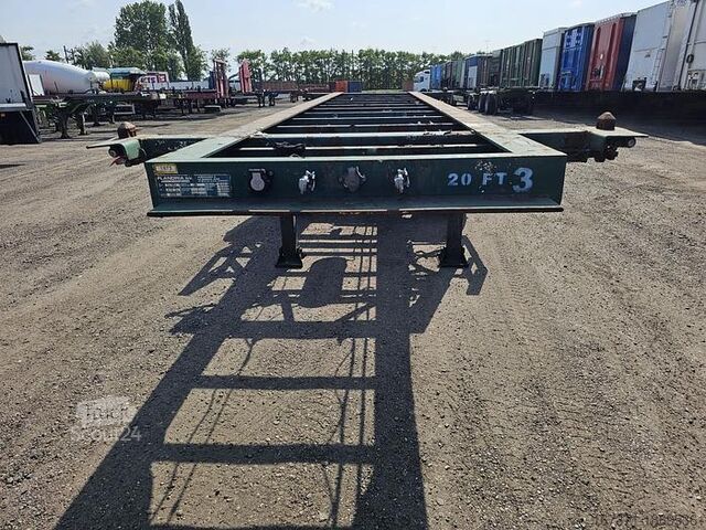 Konttikuljetukset FLANDRIA 2 AXLE 20 FT CHASSIS STEEL SUSPENSION ROR DRUM