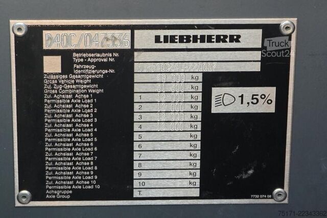 Gruas de torre Liebherr MK88-4.1 Dutch vehicle registration, Valid inspect