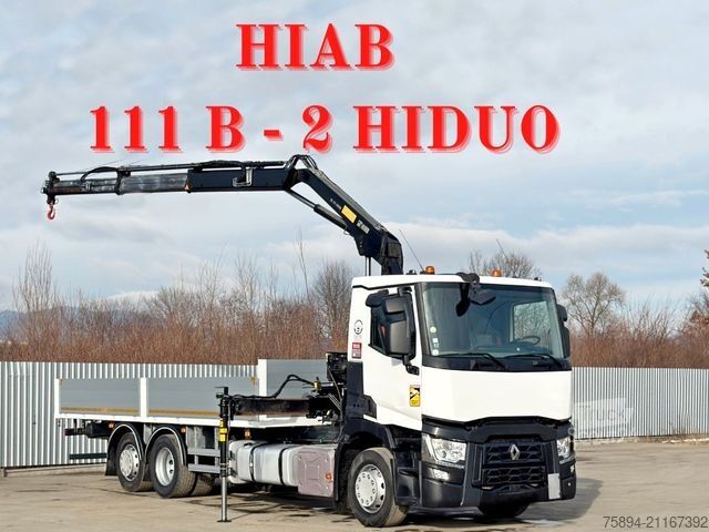 Grúa montada en camión RENAULT T 380 * HIAB 111 B - 2 HIDUO + FUNK / 6x2!