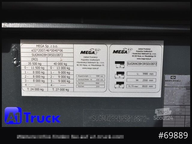 Tipper semitrailer BENALU Mega  28m³ Lift Stahl  SAF Hardox