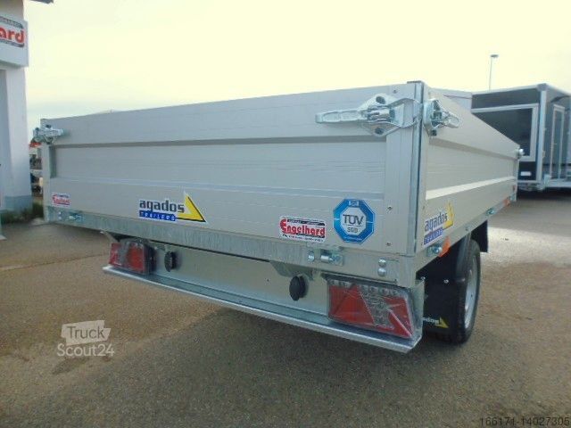 Trīsvienīga pašizgāzēja piekabe AGADOS DELTA Kipper 1500 kg - 257x147x35 cm