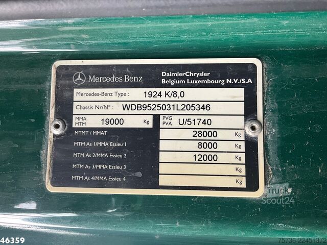 Pašizgāzējs ar celtni Mercedes-Benz Axor 1824 Manual Full steel HMF 12 Tonmeter laa...