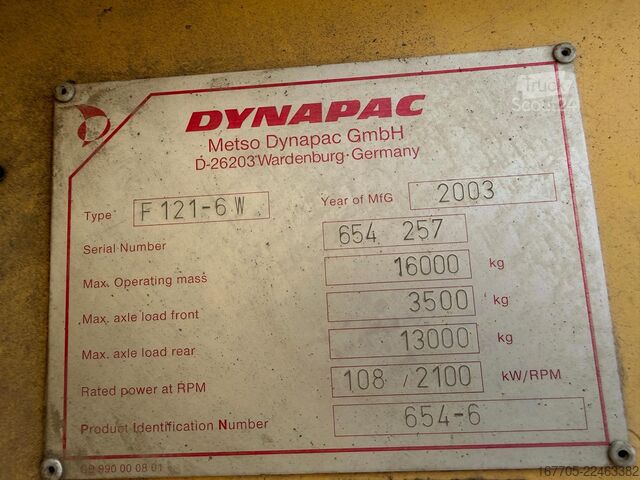 راصفة أسفلت بعجلات Dynapac F121-6W
