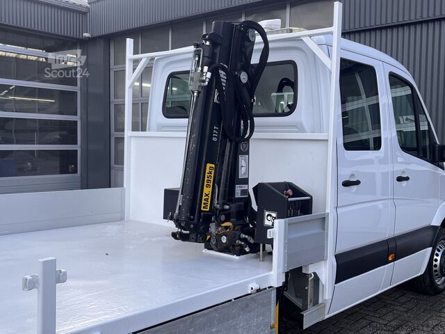 Flatbed kamion sa dizalicom Mercedes-Benz Sprinter 513 CDI 130pk DC Laadkraan Hiab 017T A...