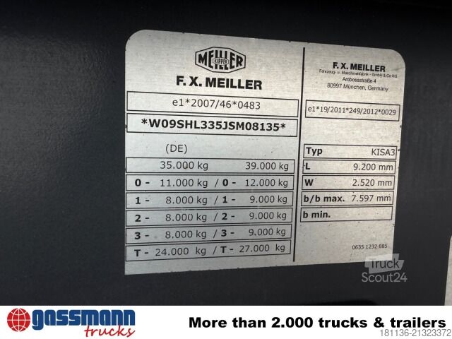 Semi-remorque benne Meiller MHPS 44/3, Liftachse, Stahlmulde ca. 25m³