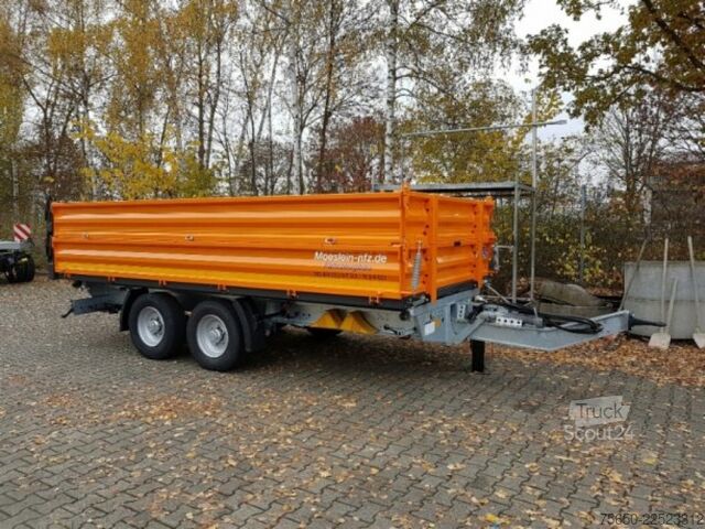 Причіп-самоскид Möslein TTD13- BA Orange  13 t Tandem Kipper Tiefladermit Bordwand- Aufsatz-- Neufahrzeug --