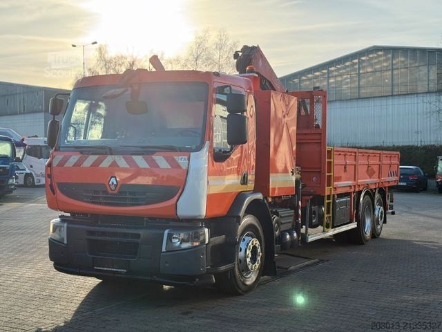 LKW mit Pritsche (offen) RENAULT Premium Lander Pritsche mit Kran FASSI
