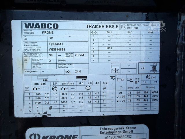 Auflieger-Wechselfahrgestell KRONE SD 3 Achse Pritsche