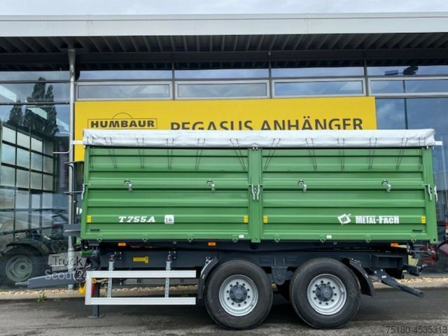 Remorque benne trilibérale Metal-Fach T755 Tandemdreiseitenkipper NEU 18to