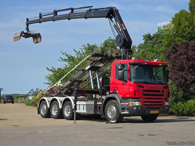 Containertransport (kabelsysteem) Scania P410 KRAAN/CONTAINER!! ZERO EMISSIES 2030!!TOP