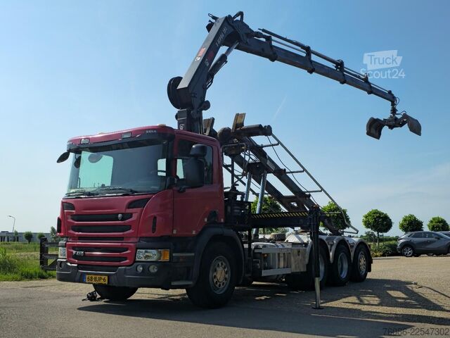 Containertransport (kabelsysteem) Scania P410 KRAAN/CONTAINER!! ZERO EMISSIES 2030!!TOP