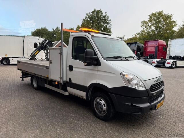Camión plataforma con grúa Iveco 50C14 Erdgas/CNG Hiab kran/crane Pritsche