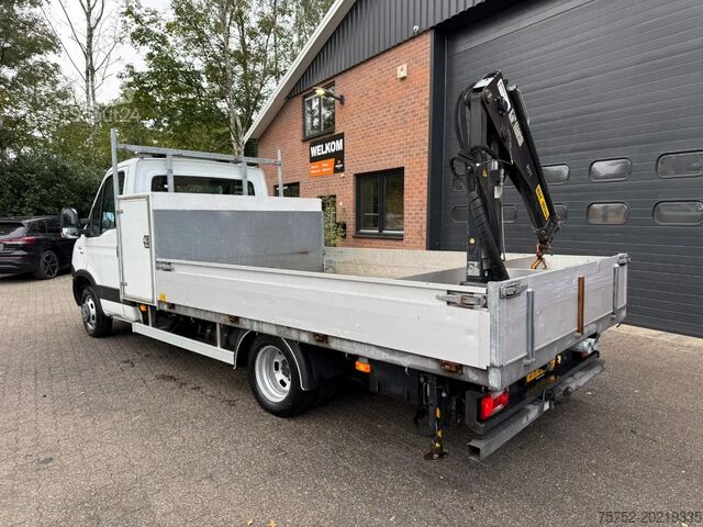 Camión plataforma con grúa Iveco 50C14 Erdgas/CNG Hiab kran/crane Pritsche