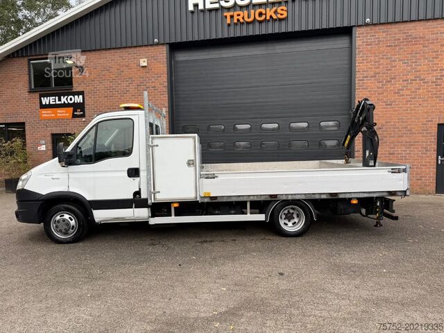 Camión plataforma con grúa Iveco 50C14 Erdgas/CNG Hiab kran/crane Pritsche