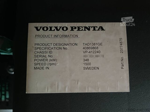 Agregado Volvo TAD1381GE - 390 kVA Stage V Genset - DPX-19031