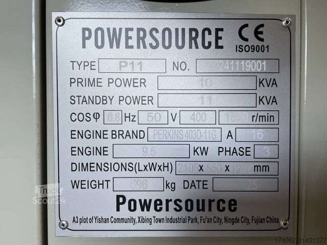 Adalékanyag Perkins 403D-11G - 11 kVA Generator - DPX-19799