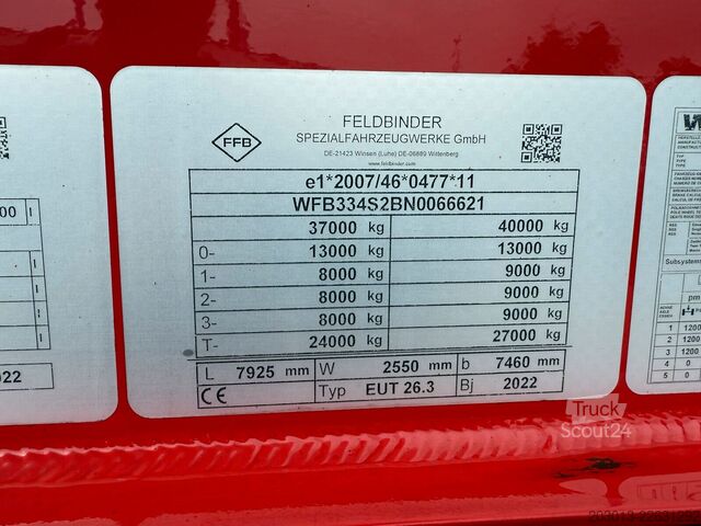 Siloauflieger FELDBINDER FFB Silo Auflieger TEUT 26.3 - 26 m³ Asche Gülle