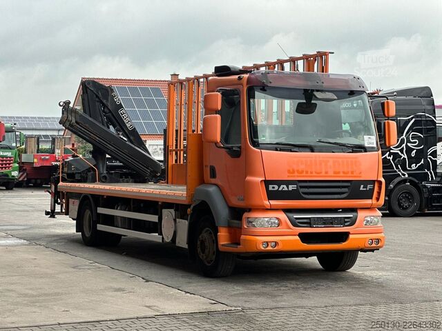 شاحنة مسطحة DAF LF 55.280 4x2 BL Pritsche mit FASSI LK & Glastr.