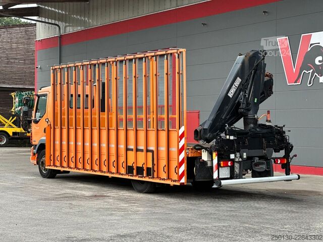 شاحنة مسطحة DAF LF 55.280 4x2 BL Pritsche mit FASSI LK & Glastr.