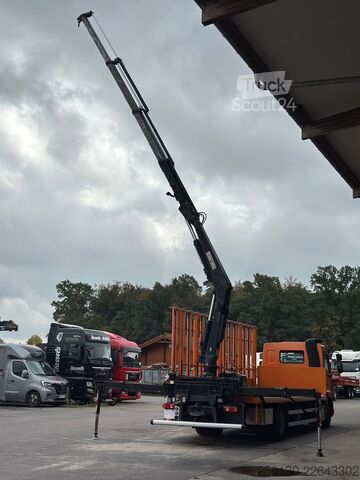 شاحنة مسطحة DAF LF 55.280 4x2 BL Pritsche mit FASSI LK & Glastr.