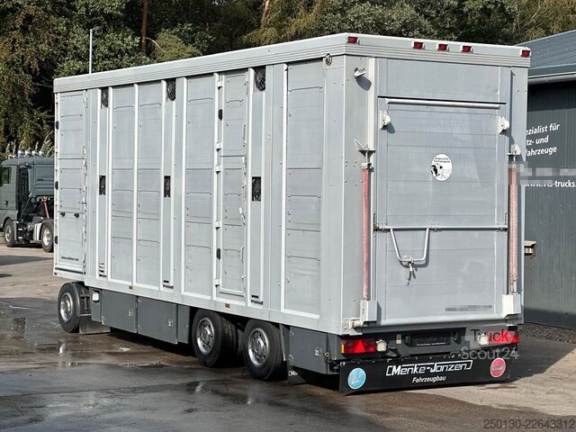 مقطورة نقل الخيول MENKE-JANZEN 2.Stock Viehanhänger * Hubdach* Tränke* 39m²
