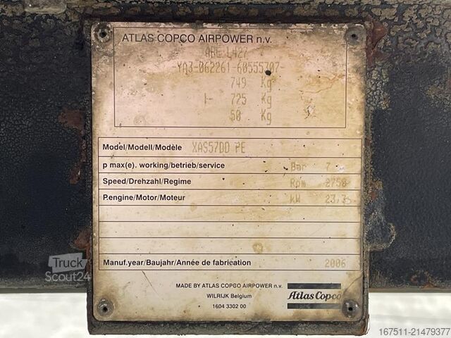 Compressore frigorifero Atlas Copco XAS 57 DD