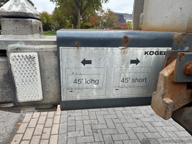 Containervervoer Kögel 3 ass cont chassis 20/30/40/45 High kuub