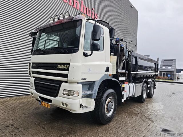 Autokrāna kravas automašīna Ginaf X 3335 410 6x6 HMF 1643Z2 3 Seitenkipper Bordma...