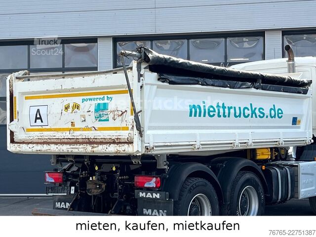 Camión volquete trilateral MAN 26.470 6x4 Meiller Bordmatik Mietkauf 1599 Euro