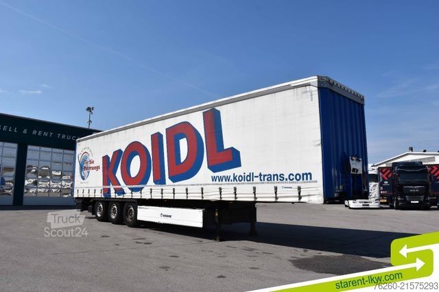 Atvērta puspiekabe ar tentu KRONE Palettenkasten SAF Achsen TÜV 5/26