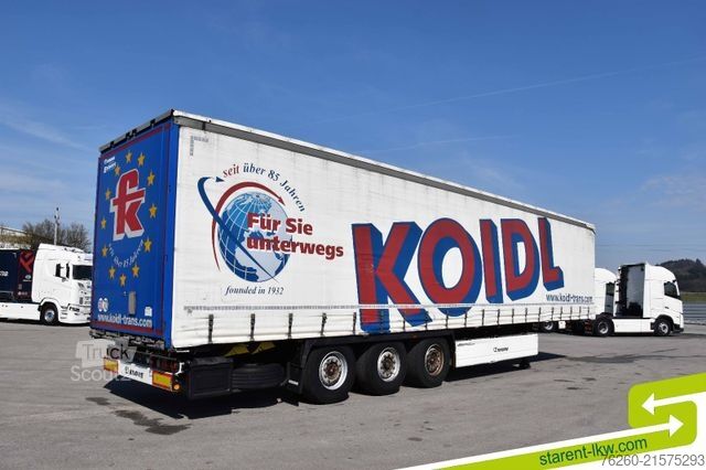 Atvērta puspiekabe ar tentu KRONE Palettenkasten SAF Achsen TÜV 5/26