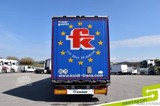 Atvērta puspiekabe ar tentu KRONE Palettenkasten SAF Achsen TÜV 5/26