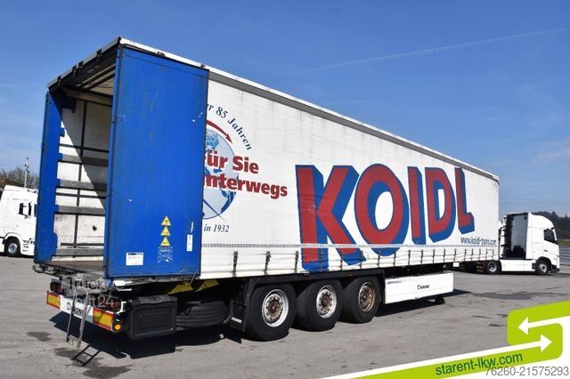 Atvērta puspiekabe ar tentu KRONE Palettenkasten SAF Achsen TÜV 5/26